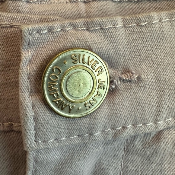 Silver Jeans Co Boyfriend Chino Shorts Womens 10 Lavender Cotton Stretch NEW - Picture 6 of 10